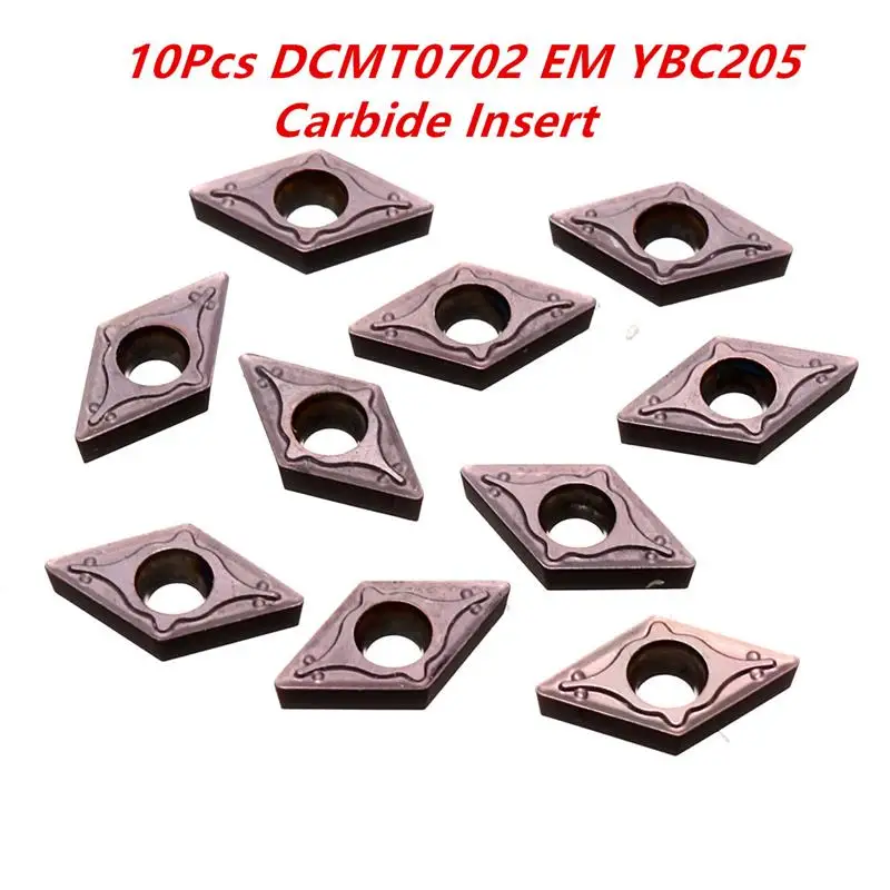 10 шт. DCMT0702 EM YBC205 твердосплавные вставки расточные Бар токарный инструмент для нержавеющей стали