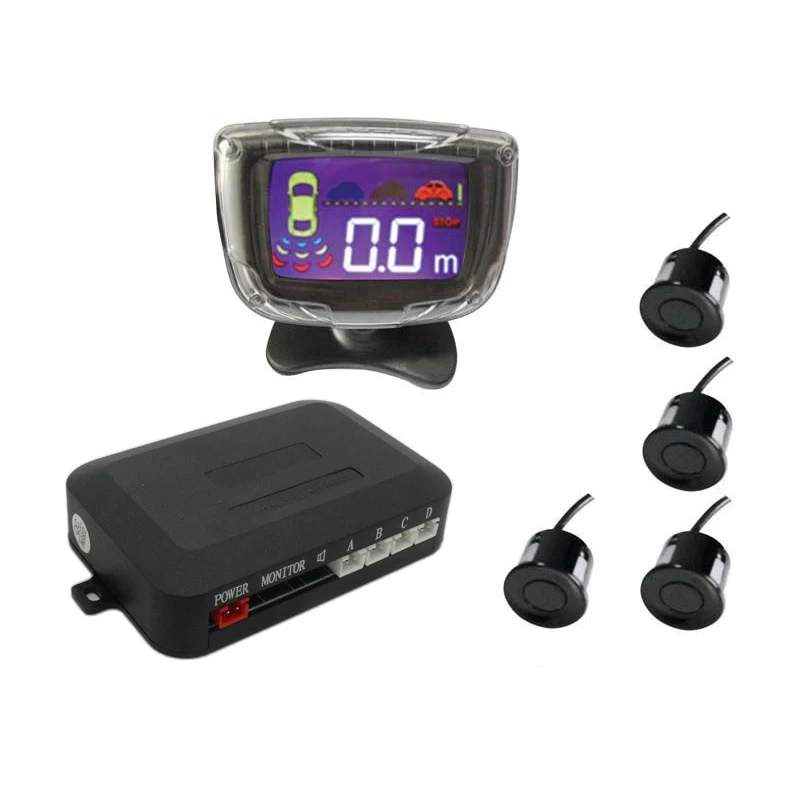 

LCD Wireless parking sensor Car Parking Assistance System 4 Sensors show Three Direction's Distance 6 colors have stock PZ312-W