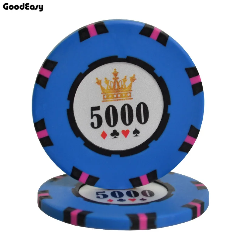 5000 25 шт./лот 16,5 г 43x3,3 мм казино развлечения Техасский Холдем глина с железом высококлассные фишки для покера набор покера металлические монеты - Цвет: 5000