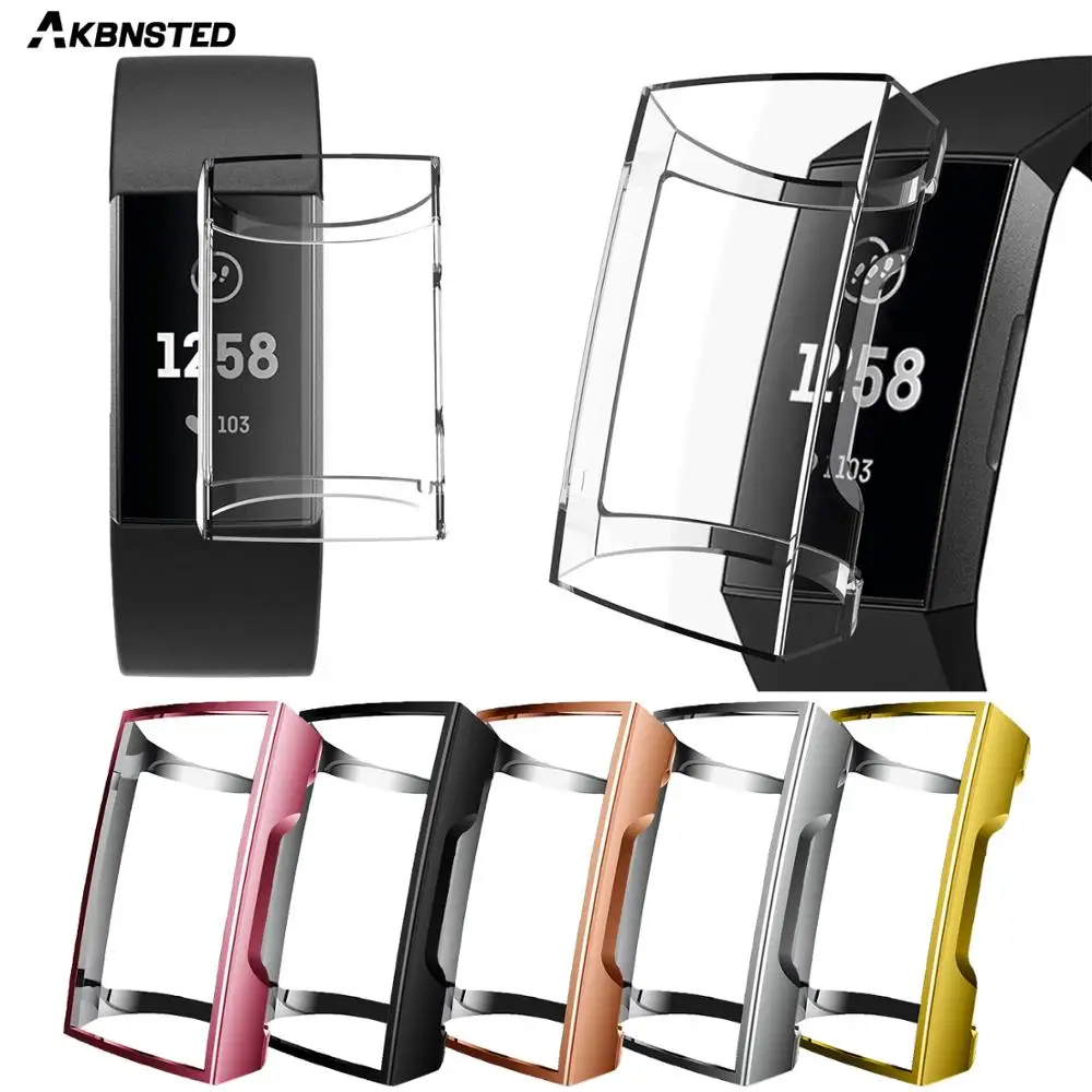 AKBNSTED ТПУ силиконовый чехол для Fitbit Charge 2 полная защитная рамка смарт-часы