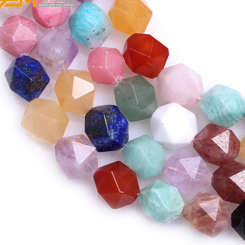 Бисер из натурального камня класса AAA 6 12 мм многоцветные граненые