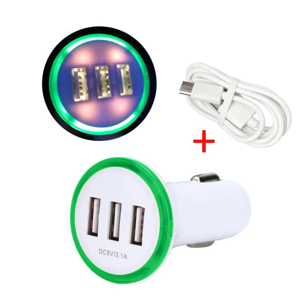 3 1 а USB порта адаптер гнездо Автомобильное зарядное устройство с type C зарядный