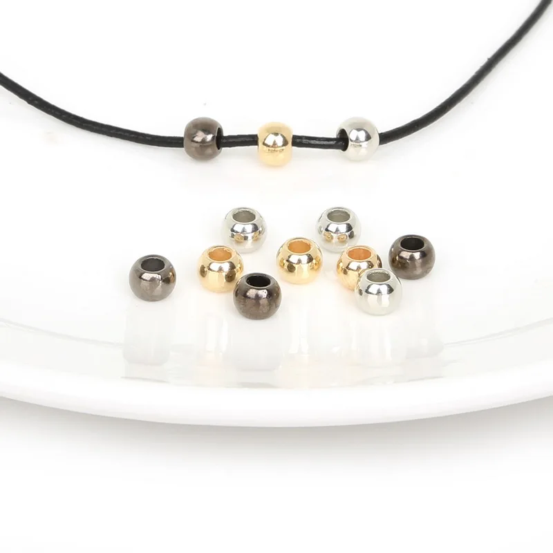 4 6 8 10 12mm Gold/Sliver/Bronze CCB Big Hole Beads Pendant Clip& Clasps Bail Beads DIY Jewelry Making