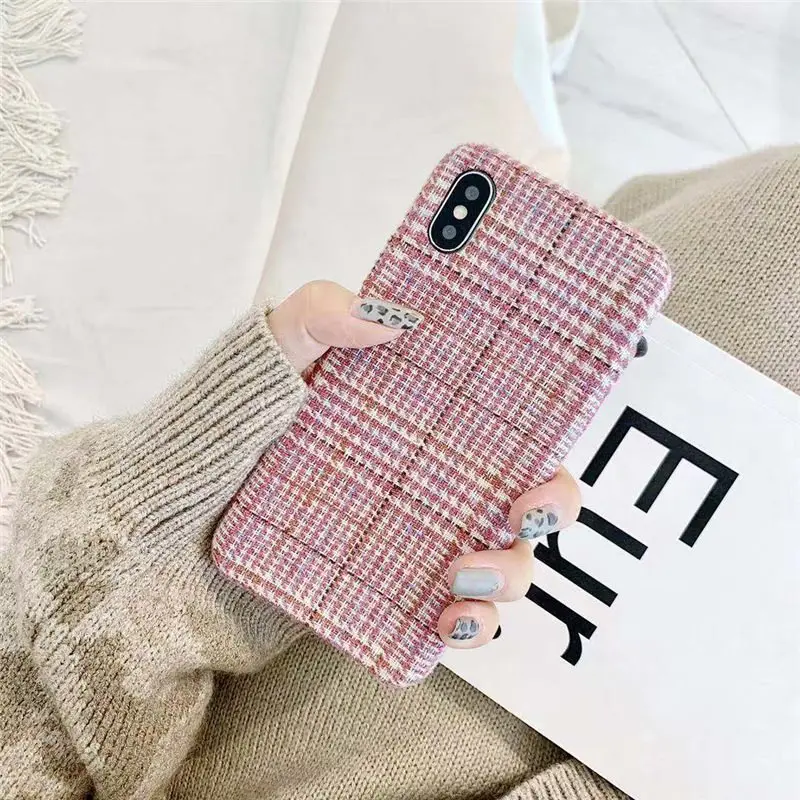 Gimfun модный розовый плюшевый чехол в клетку для Iphone Xs Max XR, теплый тканевый чехол в полоску из мягкого ТПУ для Iphone 7plus 6s 8 X, задняя крышка