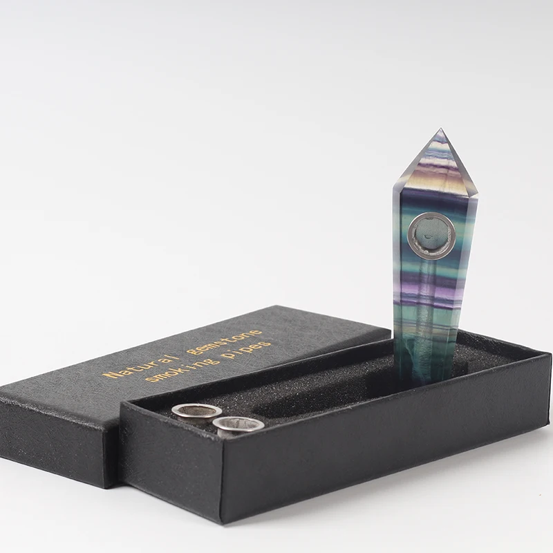 1 шт. Прямая поставка натуральная цветная флюоритовая Хрустальная трубка для