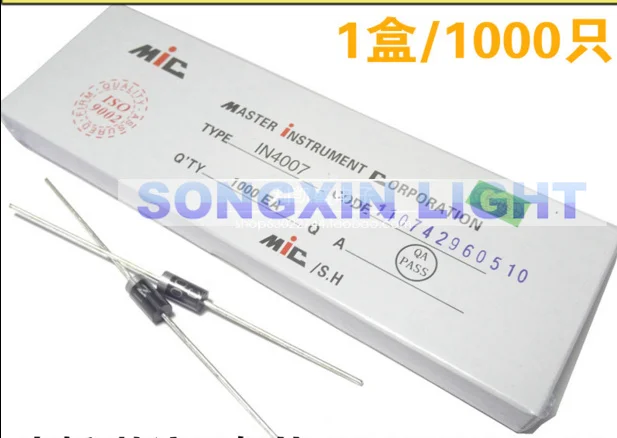 500 шт. диод выпрямителя 1N4007 IN4007 1А 1000 В DO 41|diode 1a|rectifier diodein4007 rectifier diode |