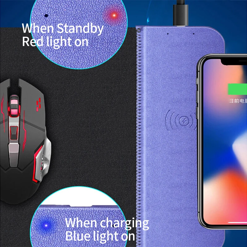 MEIYI Qi Беспроводной Зарядное устройство зарядки Коврик для мыши Мышь pad для iPhone XS/XS Max/X/8 плюс samsung S9 Плюс/Note 8 Charging Dock Pad