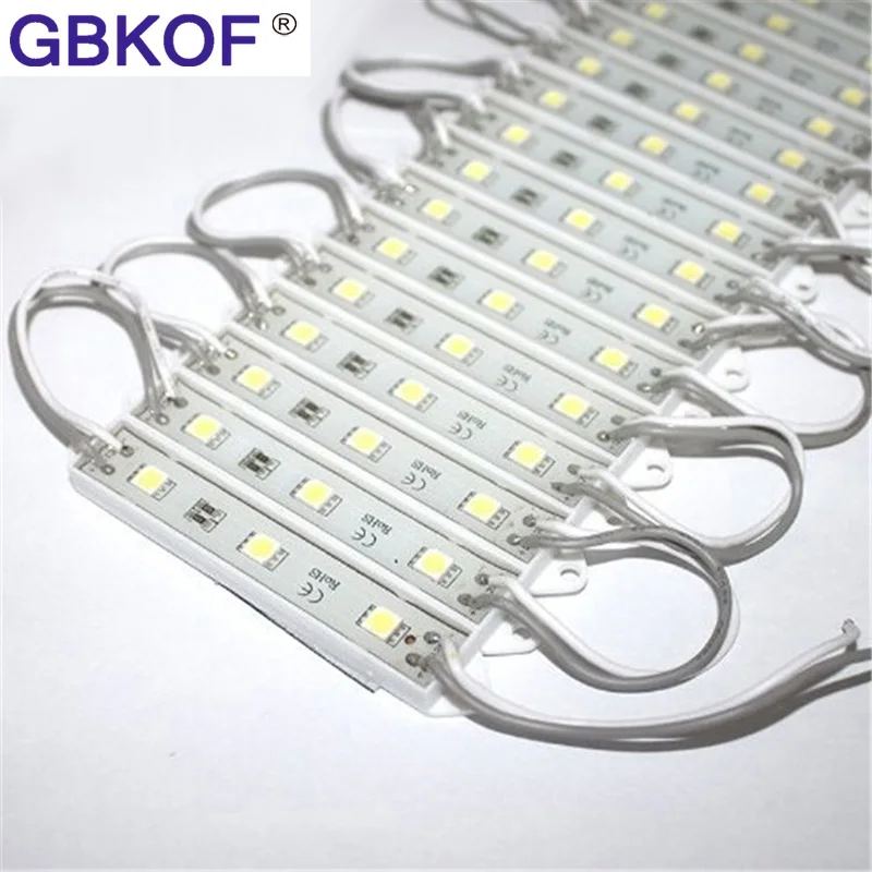 10 шт. 5050 SMD 3 светодиодный s модуль белый/теплый белый Водонепроницаемый световая