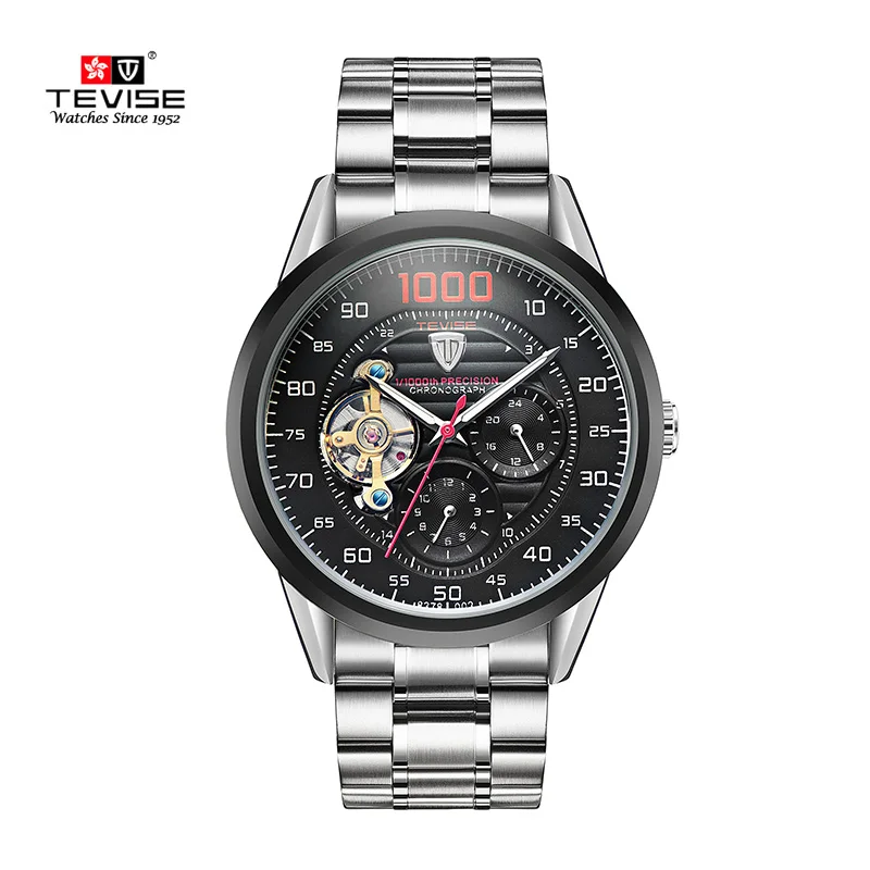 Мужские полностью стальные автоматические механические часы лучший бренд TEVISE