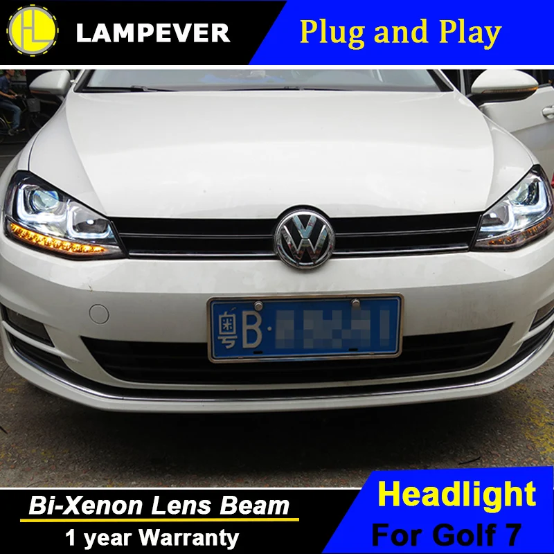 Lampever стайлинг фары для VW Golf 7 светодиодный 2013-2015 Golf7 Mk7 ные ДХО Биксеноновые линзы