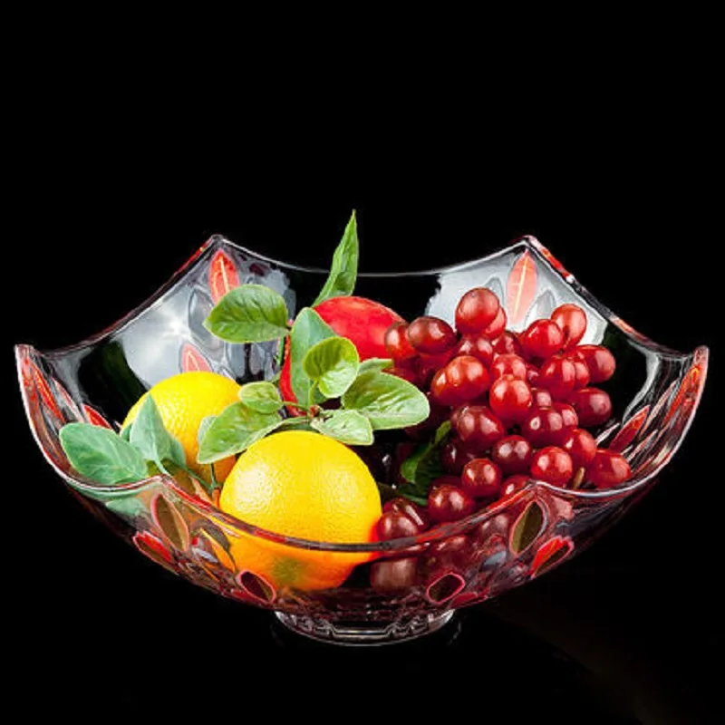 

European household crystal fruit tray transparent creative fruit tray living room candy tray dried fruit tray snack tray