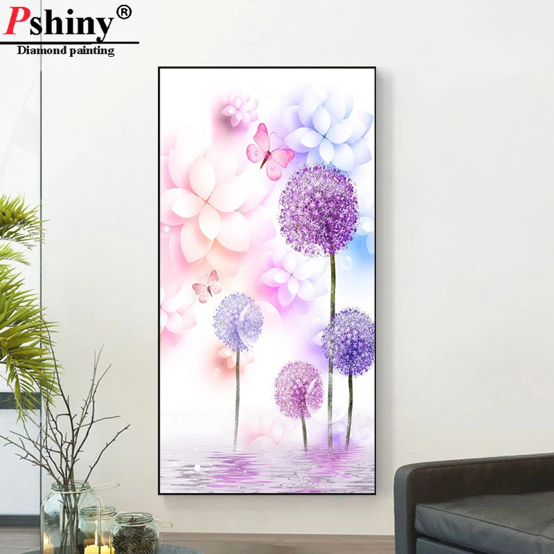 Pshiny 3d DIY алмазная живопись розовый цветок вышивка крестиком принт в виде