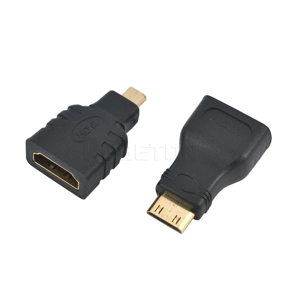 Full HD 3 в 1 V1.4 к мини микро HDMI-совместимый кабель золотистый-адаптер для плакировки