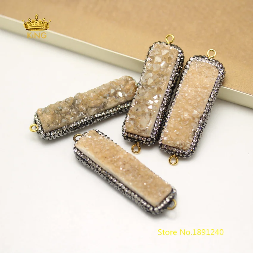 5 шт. длинный прямоугольник Природный Druzy Инструменты для наращивания волос