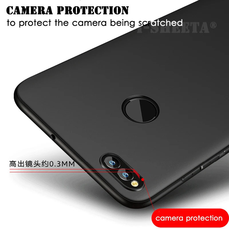 Противоударный чехол для Huawei Y5 Y6 Y7 Prime 2018 Защитный Мягкий ТПУ силиконовый матовый