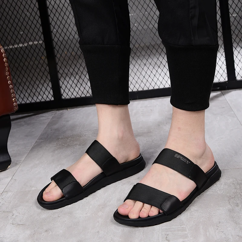 Сандалии мужские из натуральной воловьей кожи кроссовки шлепанцы Пляжная