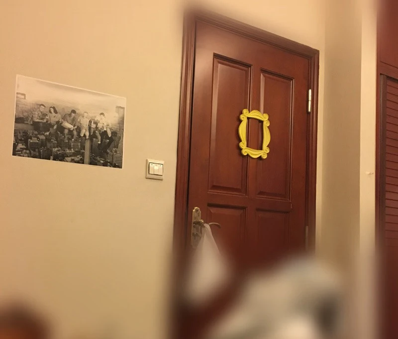 Новая желтая рамка для глазка друзей как на двери Моники ТВ шоу|frame art|tv digital picture