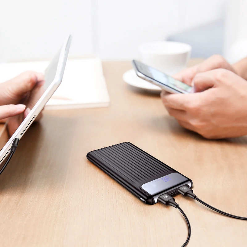 Мощность Bank 10000 мАч ЖК-дисплей Quick Charge 3 0 Dual USB внешний Батарея Зарядное устройство