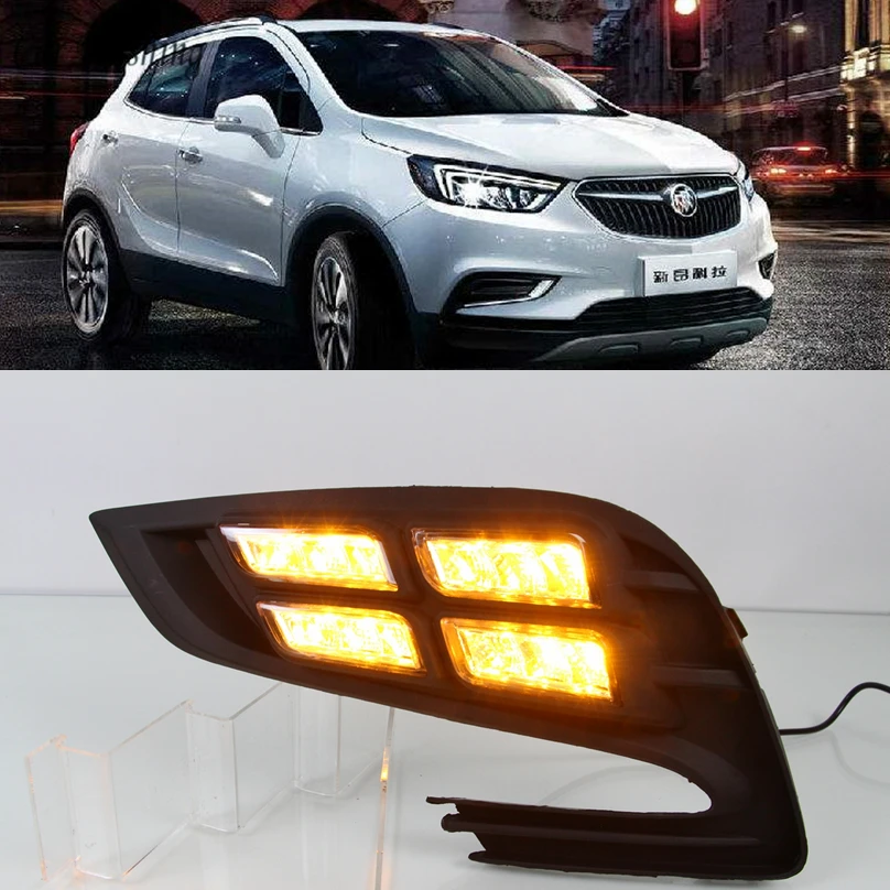 Автомобильная проблесковая 2 шт. для Buick Encore Opel mokka 2017 2018 вождения DRL дневные