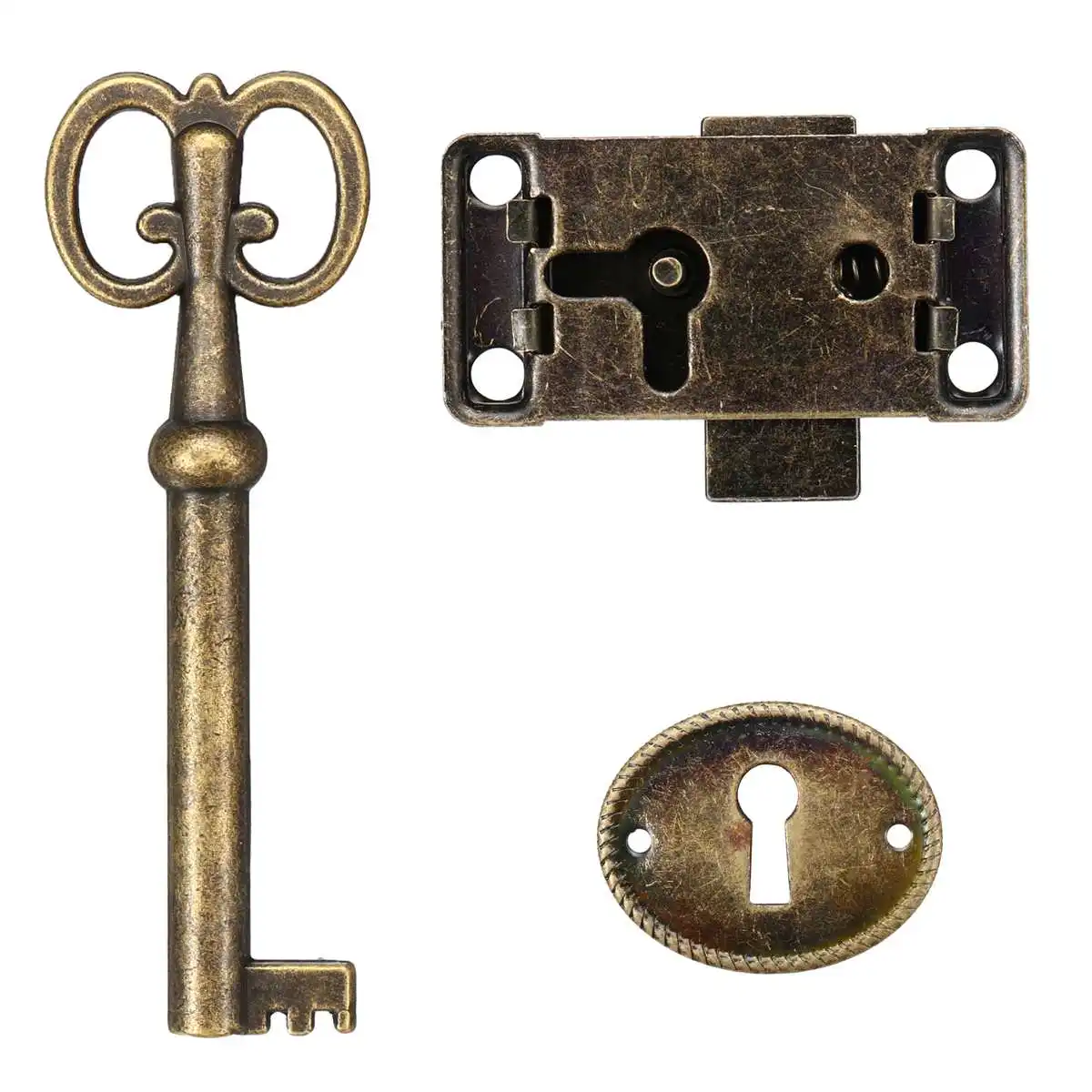 

1 Set Classical Lock Drawer Cabinet Wardrobe Cupboard Door Zinc Alloy Lock Antique Furniture Counter Drawer Locks With Key New