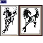 Набор для вышивки крестиком NKF с изображением скачущей лошади, ручная работа, Набор для вышивки крестиком в китайском стиле, вышивка крестиком для домашнего декора