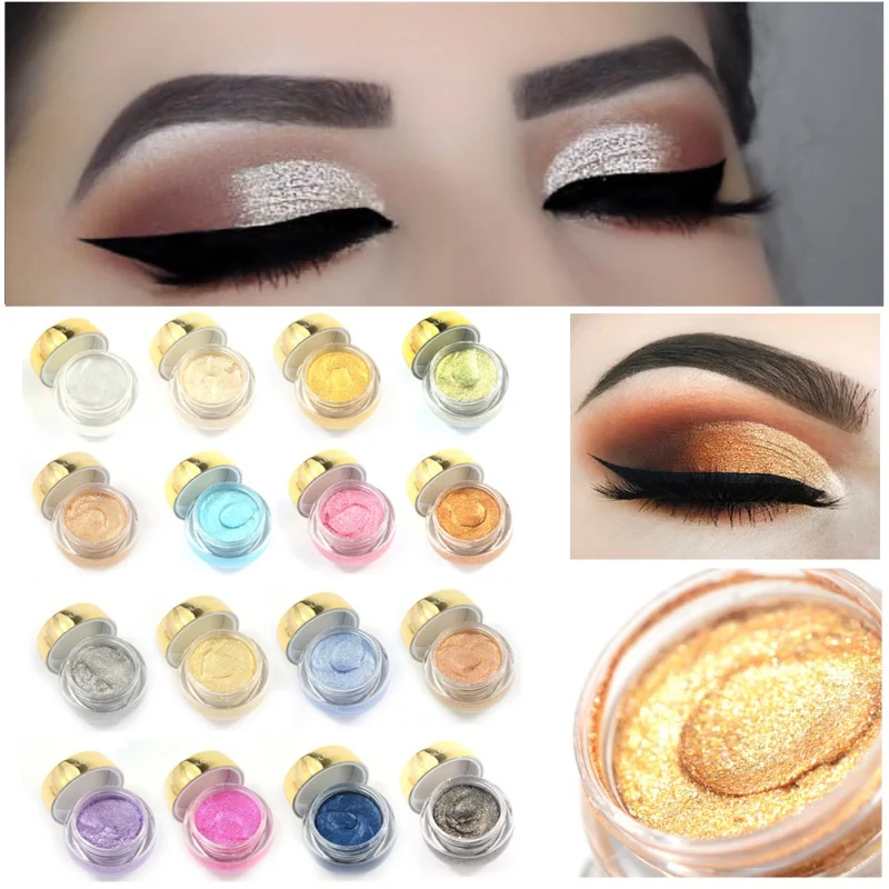 16 цветов Профессиональные Makup одиночные блестящие тени для век мерцающие