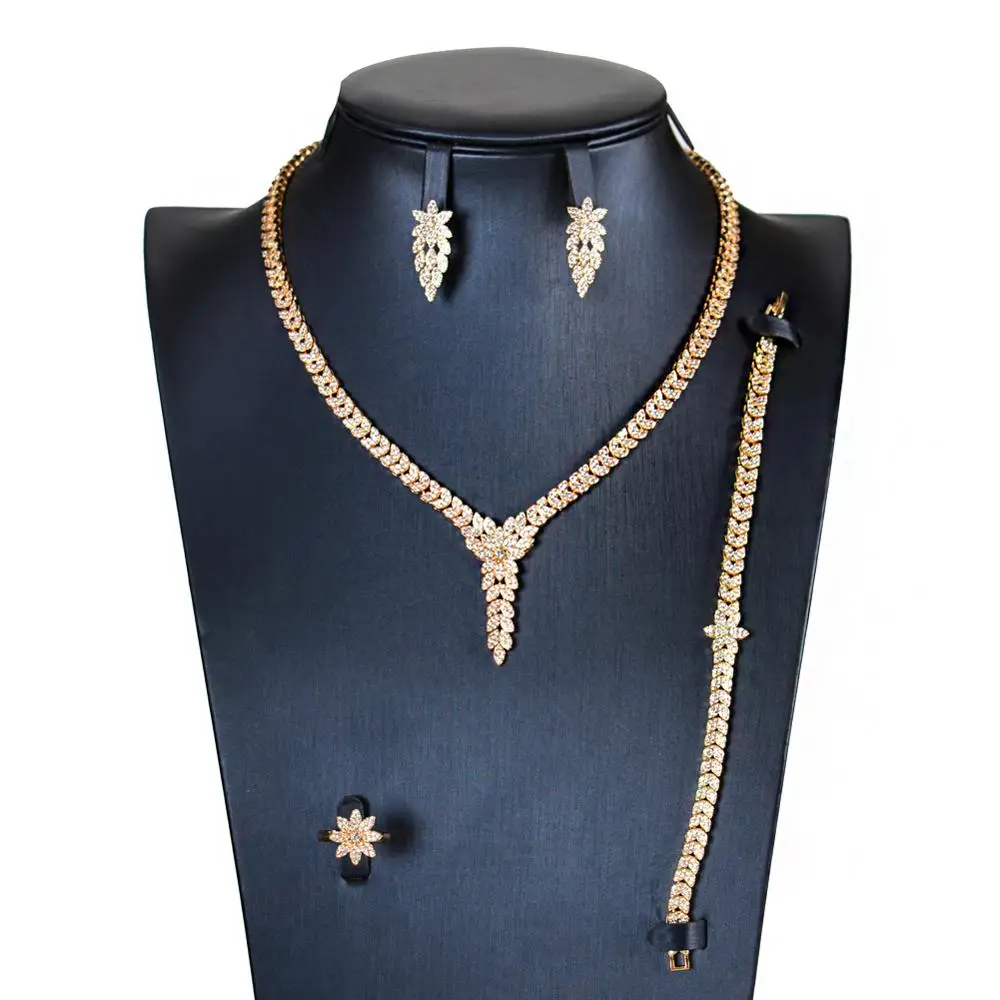 

Parure Bijoux Femme новый завод 5A фианит колье, серьги, браслет, кольцо 4 шт. Ювелирные наборы для вечерние Обручальные кольца Бесплатная доставка