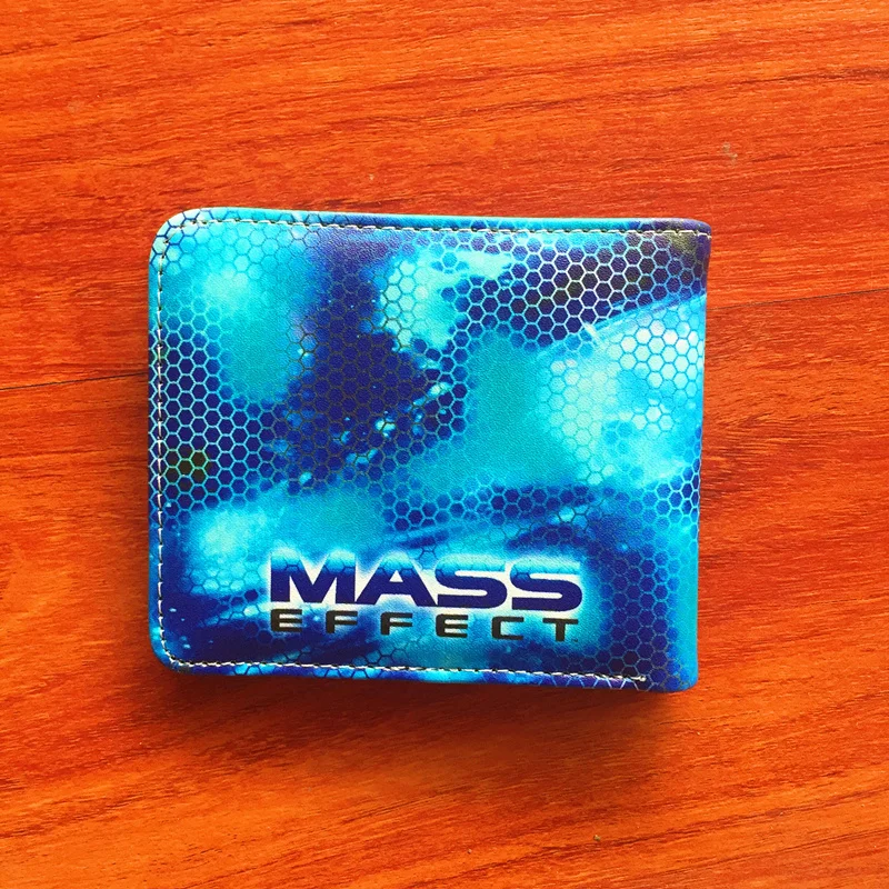 N7 Mass Effect бумажник PU Короткие Кошелек двойного сложения качество держателей карт