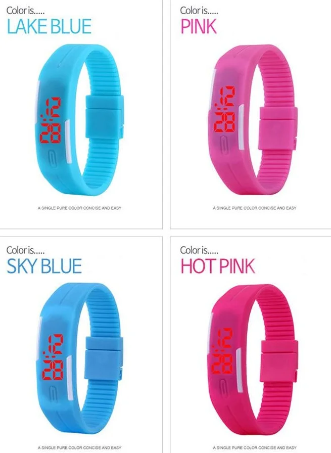 Men&ampLadies&ampChild Clock Womens Rubber Sports Wristwatch LED Digital Watch | Наручные часы