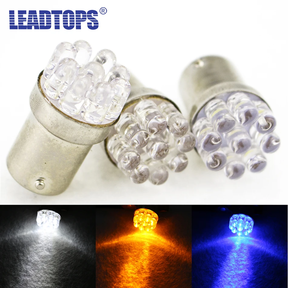 LEADTOPS 10 шт./лот 9 SMD LED 1156 ba15s 12V лампа для грузовика автомобиля мотоцикла задний