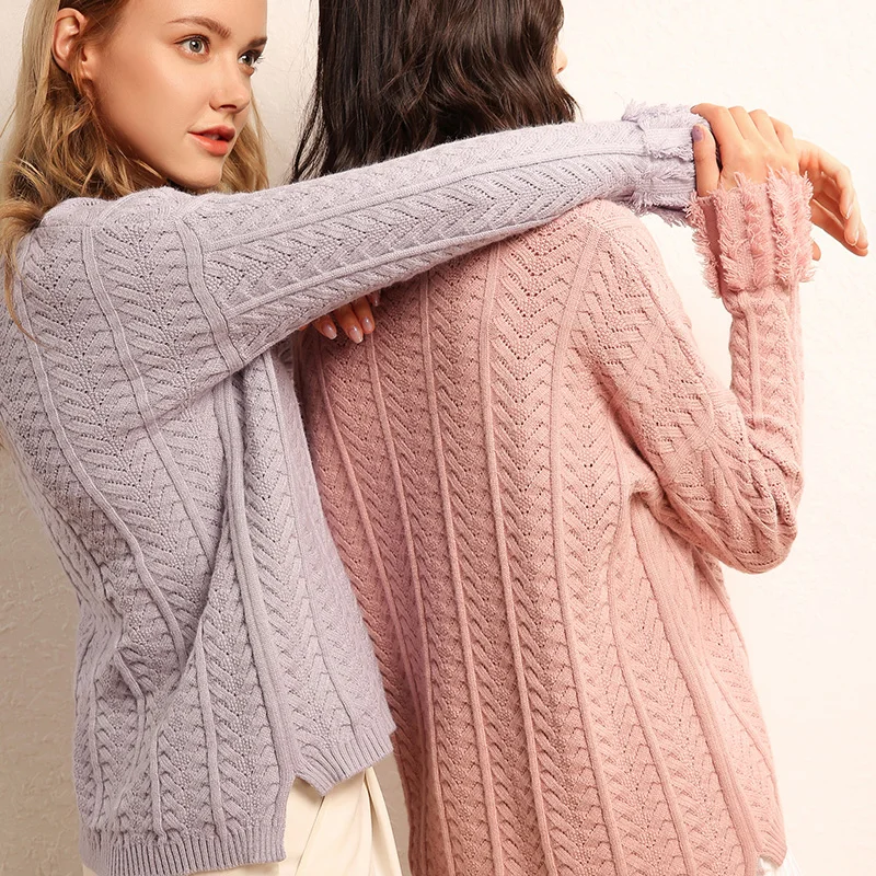 Cashmere sweater women pullover Hollow out knitted sweaters Autumn winter fashion long sleeve casual jumpers Pullover Female | Женская