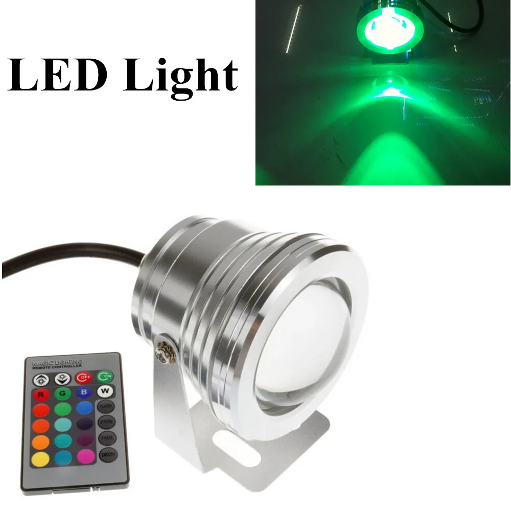 

7 Colors 10W 12V Underwater Fountain Light Swimming Pool Pond Fish Tank Aquarium LED IP68 Waterproof car light