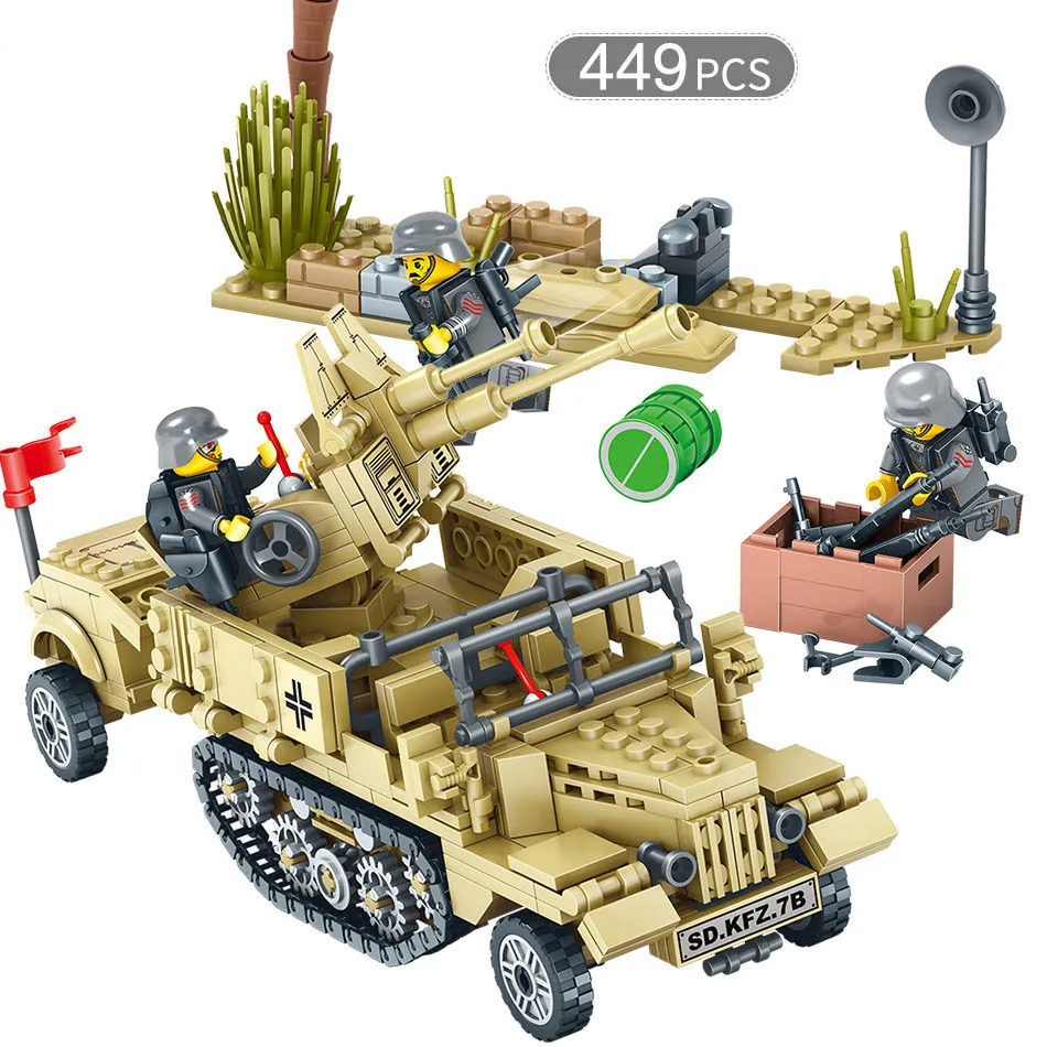 Творческие строительные блоки игрушки для детей DIY подарок KAZI рисунок WW2