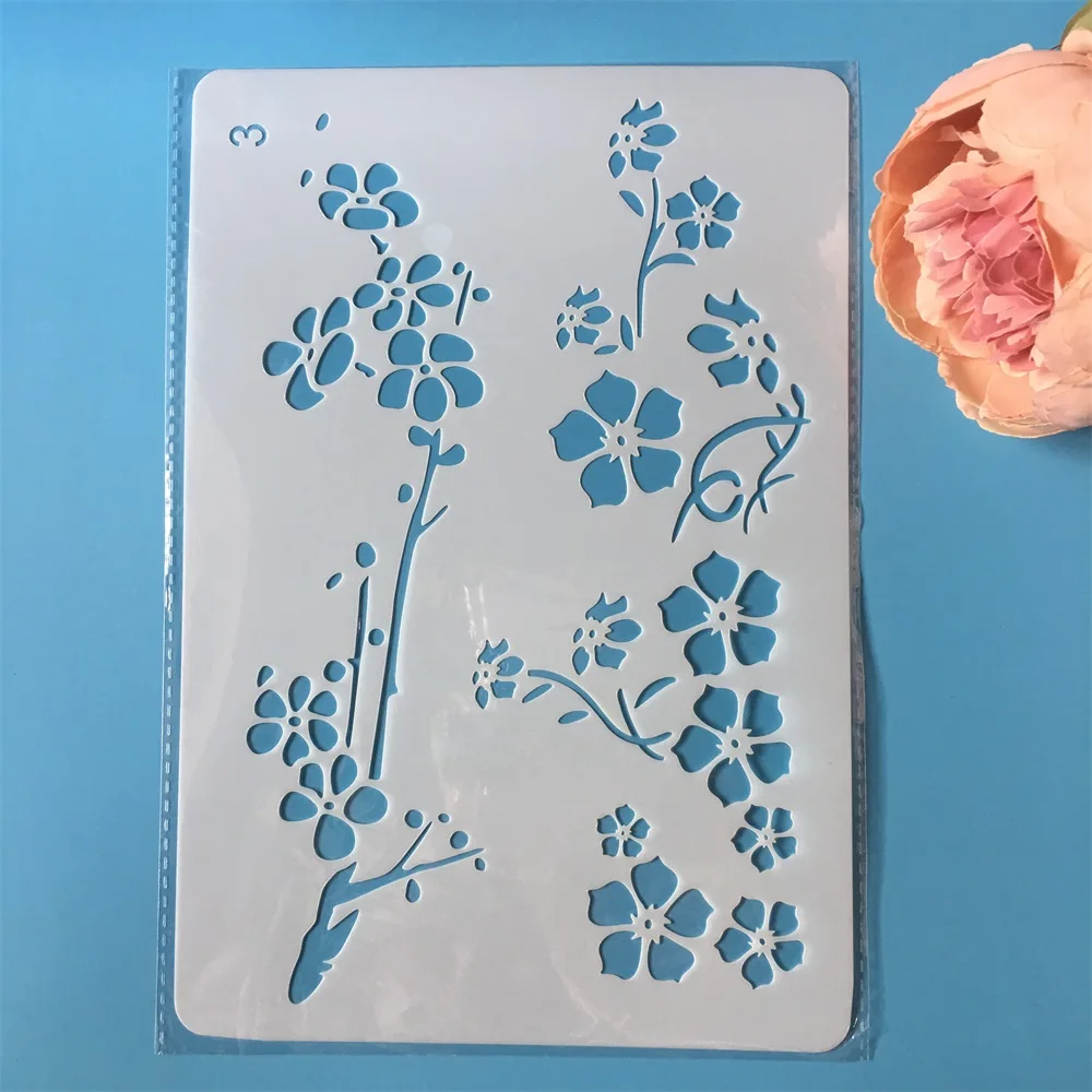 

26cm Plum Flower DIY Craft Layering Stencils Painting Scrapbooking Stamping Embossing Album Paper Template