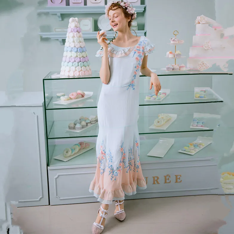 Линетт с рисунками в китайском стиле (шинуазри) и круглой формы Женские летние