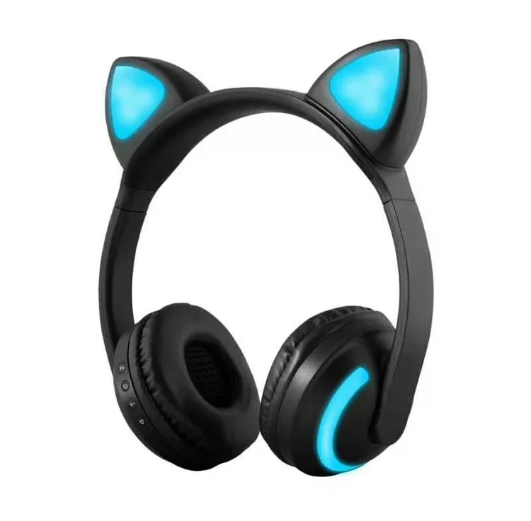 AINGSLIM bluetooth наушники беспроводные стерео гарнитура мигающие светящиеся кошачьи наушники 7 цветов светодиодный светильник с микрофоном для телефонов