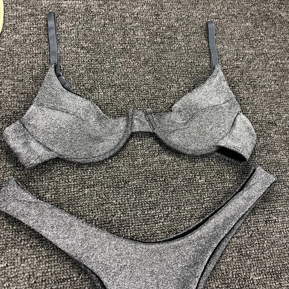 Женский сексуальный купальник однотонный бикини пляжная одежда взрывная ткань |