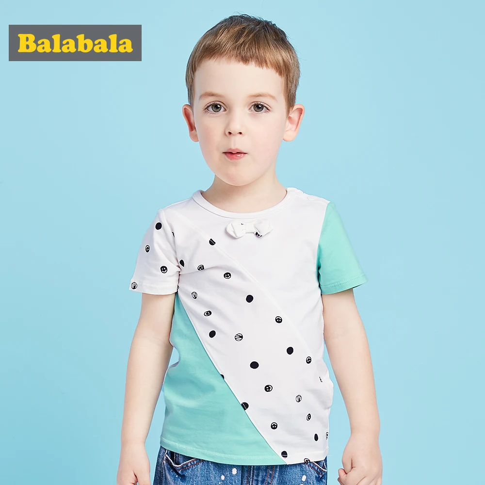 Balabala/футболки для мальчиков enfant летняя одежда детей детская повседневная