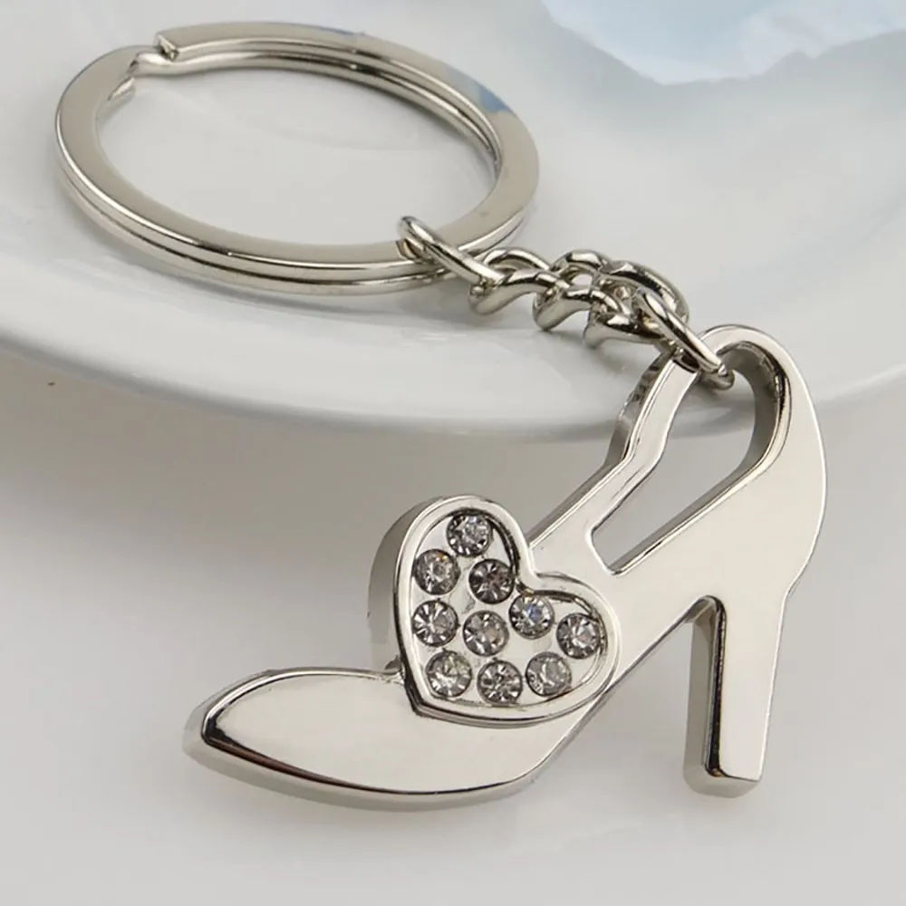 2019 Hot Sale 1pcs High Heels Model Rhinestone Tassel Keychain Handbag Car Key Pendant For Gift Drop shipping | Украшения и