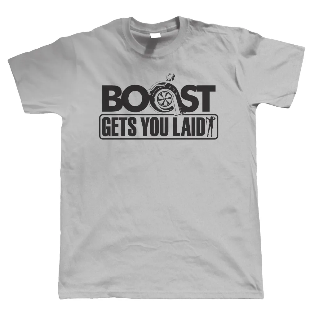 Новый 2018 Забавный короткий рукав Топ О-образным вырезом мужские Boost получает вы