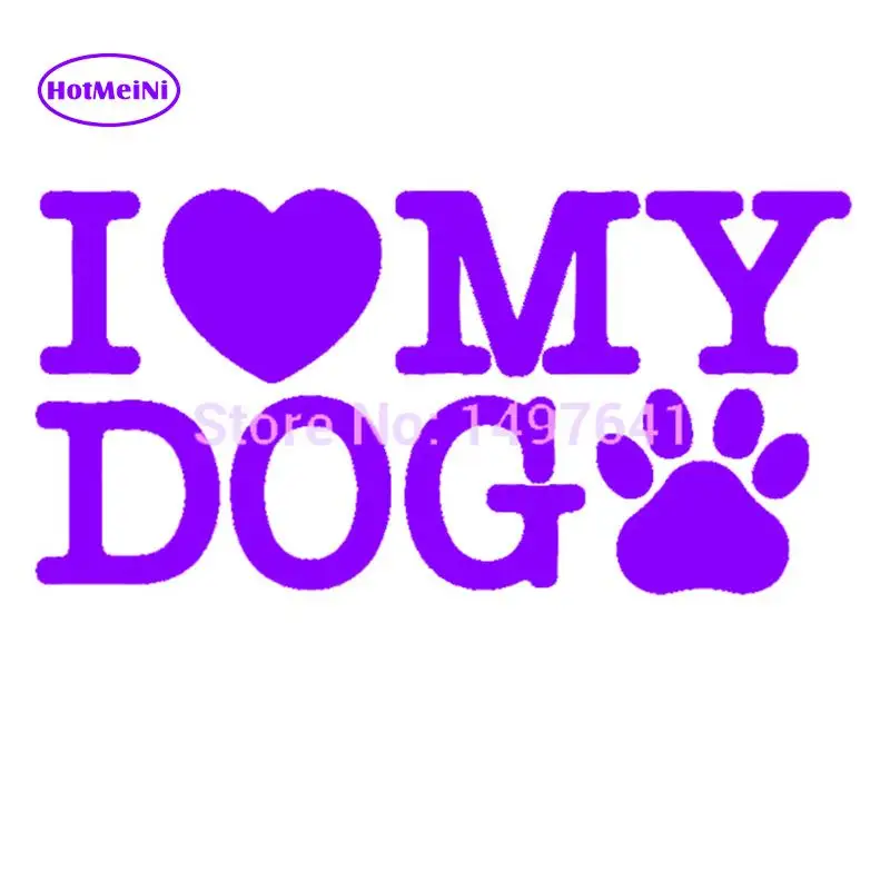 HotMeiNi &quotI Love My Dog&quot Funny Die Cut Vinyl Decal JDM Dub Euro For Car Rear Windshield Bumper Laptop Sticker 13 Colors 12*6cm |