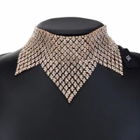 bk multi color fashion jewelry statement gold chain crystal leaf choker bib chunky necklace