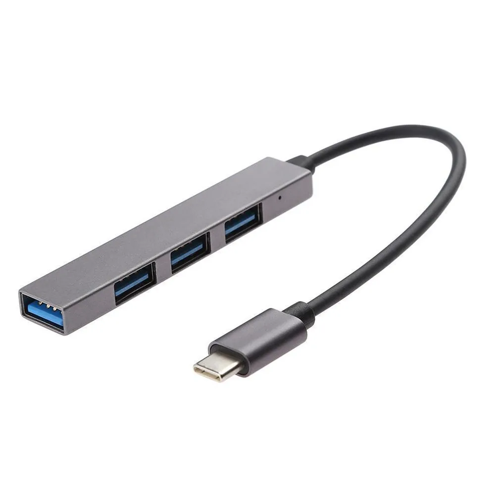 Gray Hot Sale 4 Port USB 3.1 To USB-C Adapter Type-C Hub For Samsung Xiaomi Tablet Macbook Pro Laptop Type-C To USB 3.1 Hub Adapter - Цвет: Gray