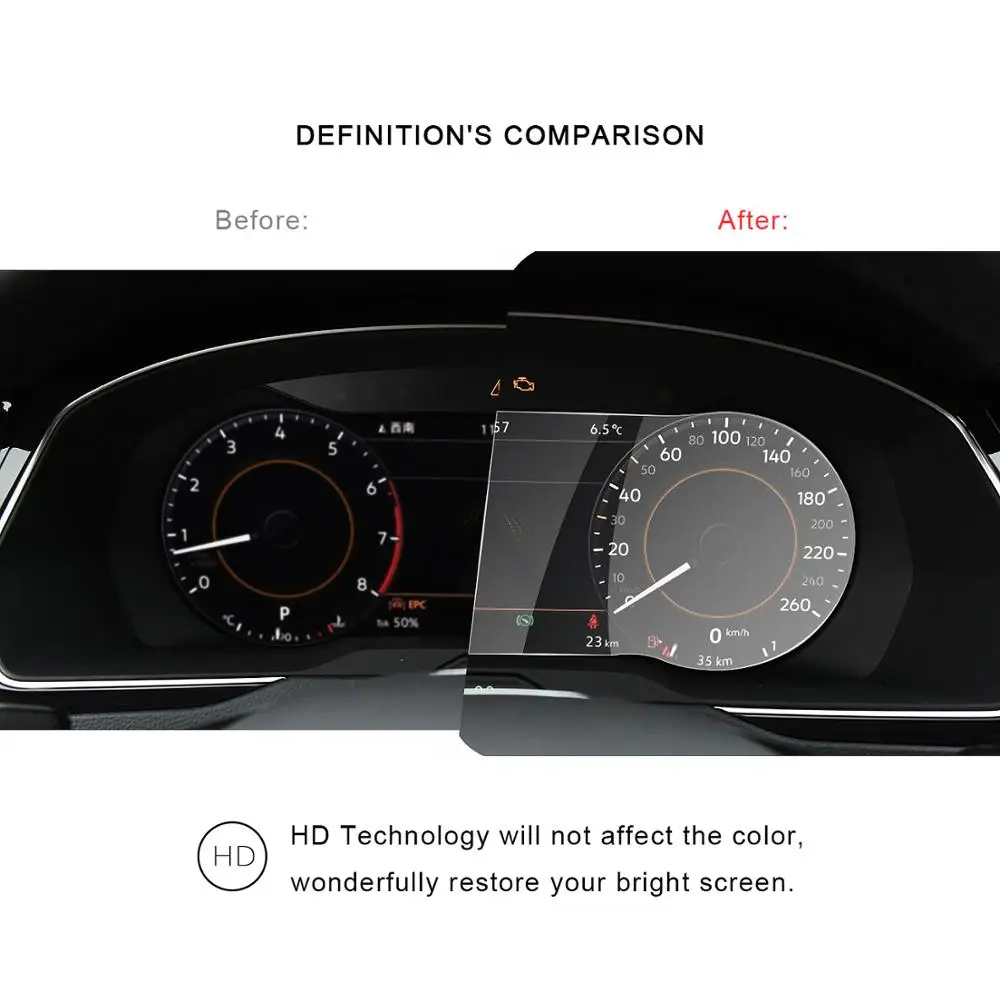 ruiya screen protector for passat b8 12 3 inch 2018 2019 2020 car lcd dashboard display screen auto interior protect accessories free global shipping