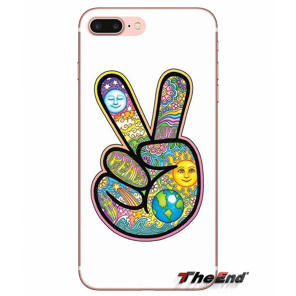 Хиппи Psychedelic Art мир для iPhone X 4 4S 5 5S 5C SE 6 6S 7 8 Plus Samsung Galaxy J1 J3 J5 J7 A3 A5 2016 2017