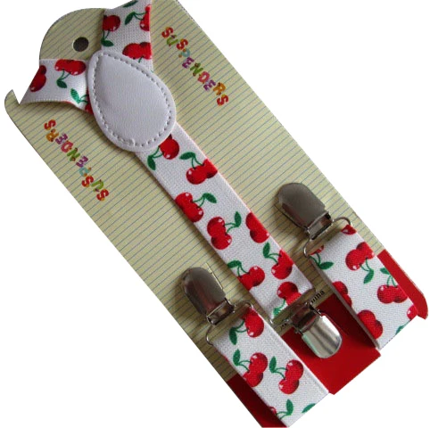 Подтяжки с рисунком вишни для девочек модные милые детские на Y образной застежке