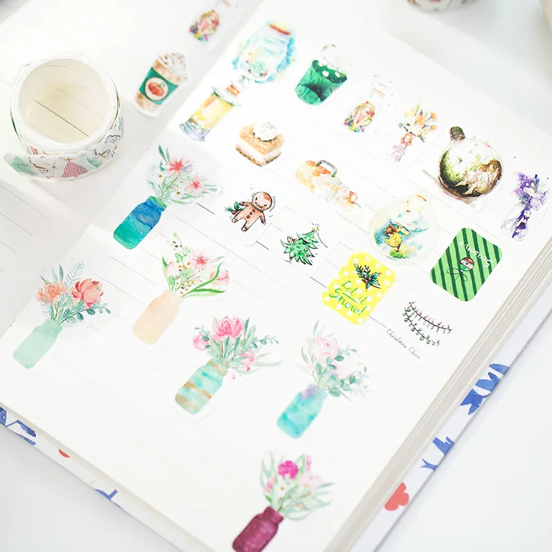 1 шт. маленький свежий коллаж и бумажная лента для послеобеденного чая животное