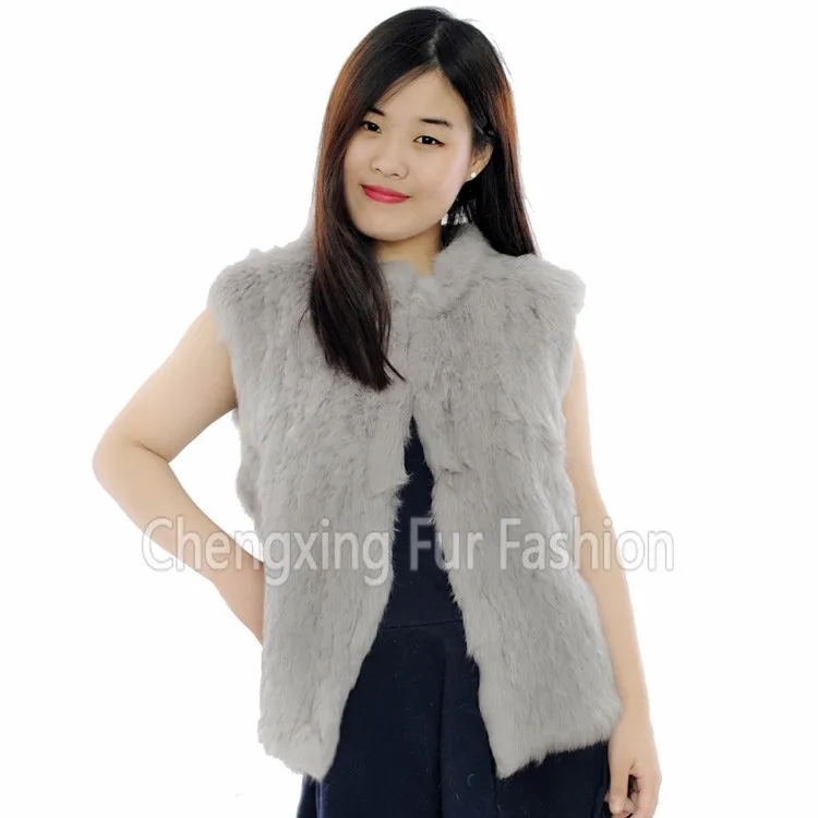 Женская зимняя вязаная жилетка из натурального кроличьего меха|vest waistcoat|fur