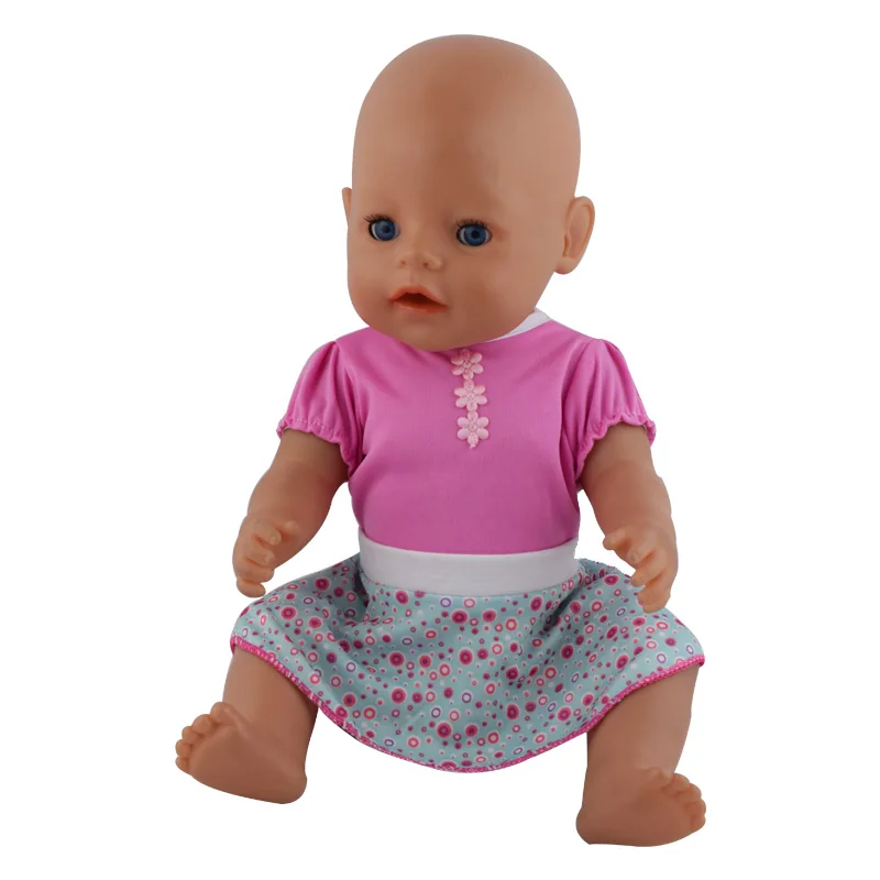 Куклы baby born одежда Малый Платье принцессы с цветочным рисунком Fit 43 см Zapf куклы