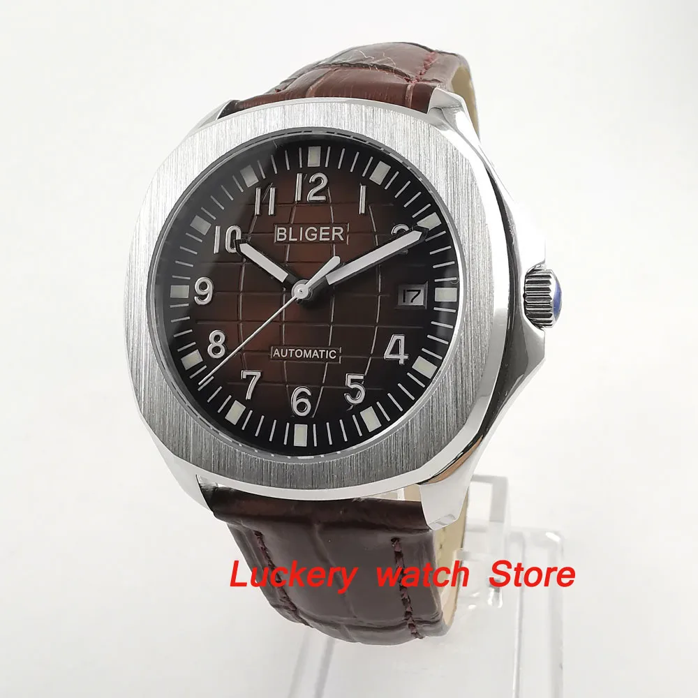 Мужские часы с коричневым циферблатом 39 мм|Мужские механические часы| |